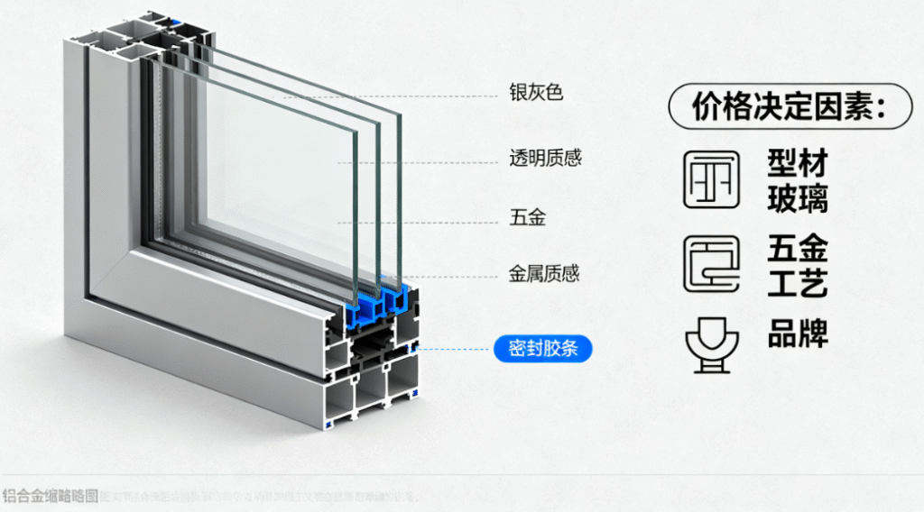 铝合金门窗是由什么构成以及它的价格决定因素？