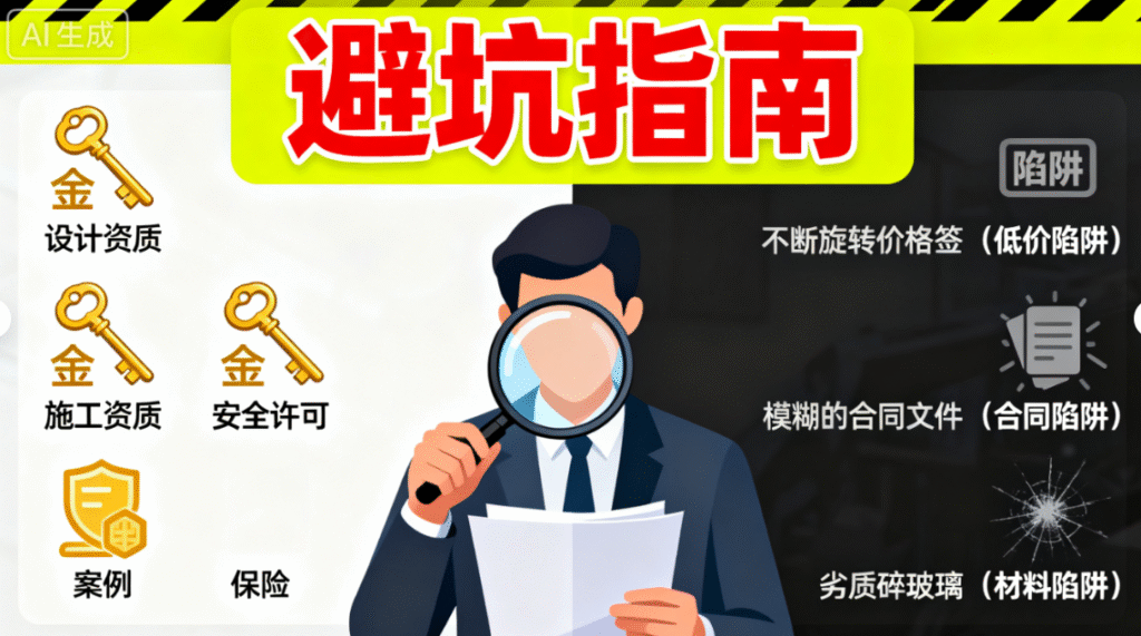 【避坑指南】选择玻璃幕墙公司必看的5大资质与3个陷阱
