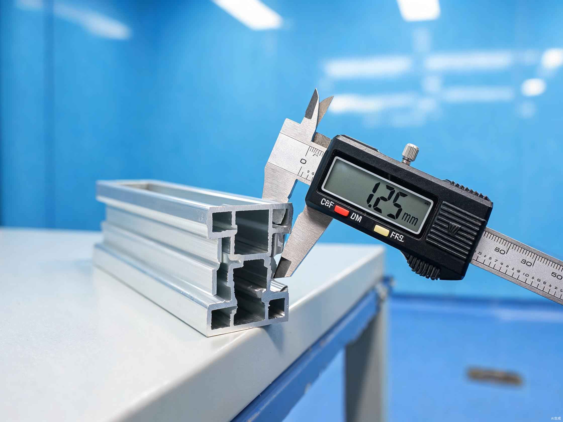 铝合金型材壁厚检测质量验收千分尺测量场景