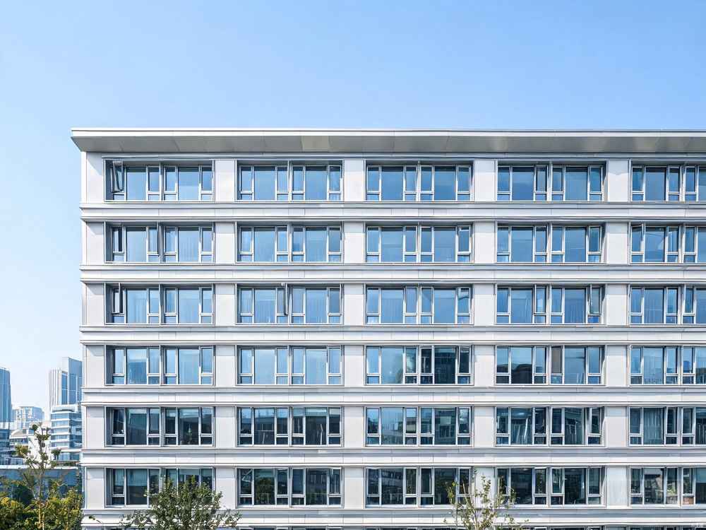 永川区铝塑铝门窗建筑外观效果图